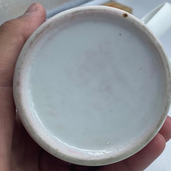 Vtg Retro Mustache Ceramic Coffee Mug Cup Stripes 3.5" - Picture 5 of 6